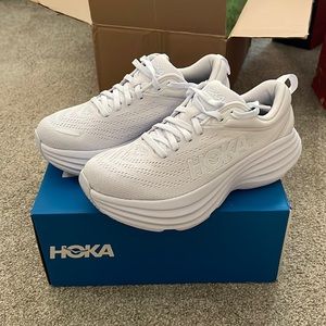 White Hoka shoes